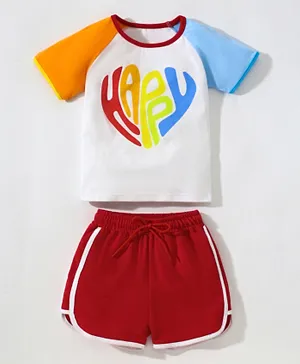 SAPS Happy Graphic T-shirt & Shorts Set - Multicolor