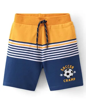 Babyhug Cotton Looper Knit Knee Length Shorts Soccer Ball Print - Multicolor