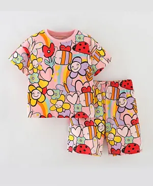 SAPS Floral T-Shirt and Shorts/Co-ord Set  - Pink