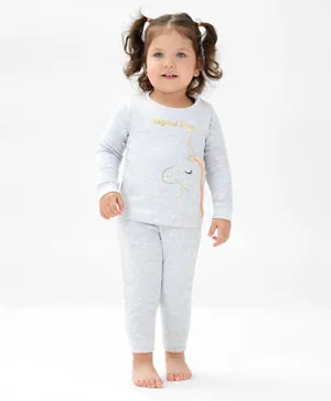 Bonfino 100% Cotton Unicorn Graphic Pyjamas Set - Grey