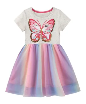 SAPS Sequin Detail Butterfly Dress - Multicolor