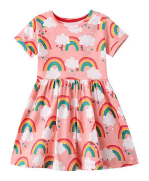 SAPS Rainbow Graphic Dress - Pink