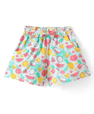 Babyhug Single Jersey Knit Mid Thigh Fruits Printed Shorts - Multicolor