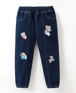 SAPS Teddy Embroidered Jeans - Blue