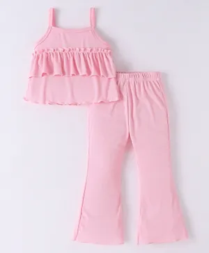 SAPS Ruffle Detail Striped Top and Pants/Co-ord Set - Pink