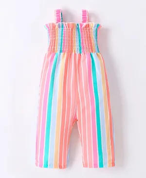 SAPS Striped Smocked Jumpsuit - Multicolor