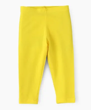 Jelliene Basic Knit Leggings - Yellow