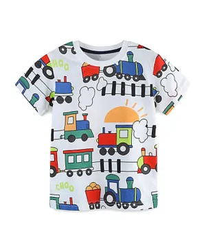 SAPS Train All Over Print T-Shirt - Multicolor