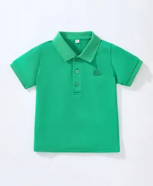 SAPS Ship Embroidered Polo Neck T-Shirt - Green