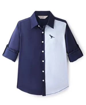 Primo Gino - Color Block Shirt - Navy/Light Blue
