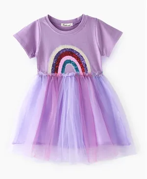 Plushbabies Summer Rainbow Tutu Dress - Purple