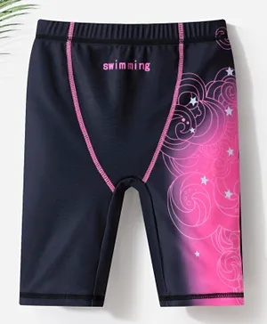 SAPS Stars Graphic Swimming Trunks - Black & Pink