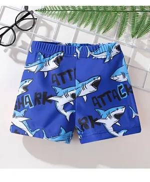 SAPS All Over Sharks Printed Swimming Trunks - Blue