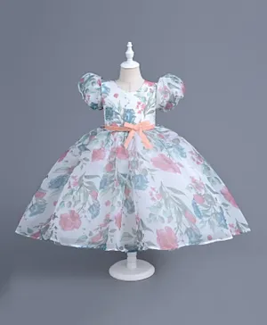 Babyqlo Floral  Prints Knee Length Party Dress -Multicolor