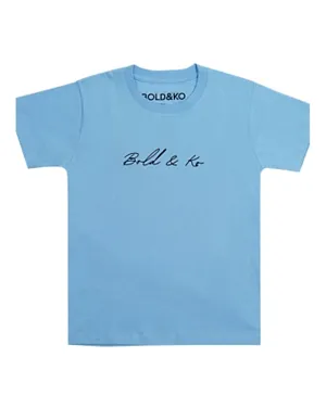 BOLD&KO Flocked Logo T-shirt - Sky Blue