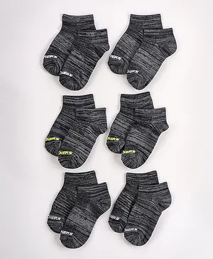 Skechers 6 Pack Non Terry Low Cut Socks - Black