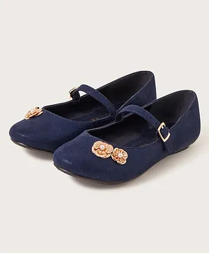 Monsoon Children Jasmine Filigree Flower Ballerinas - Dark Blue