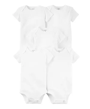 Carter's 5 Pack Short Sleeve Bodysuits - White