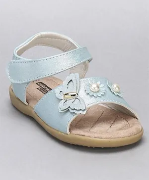 Cute Walk by Babyhug Party Wear Sandals Floral Motifs - Blue