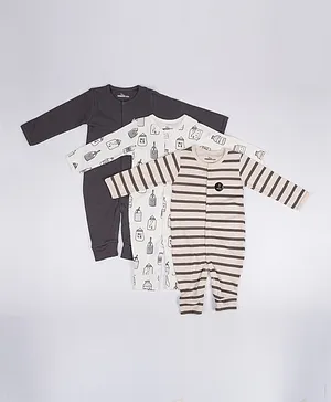 Adams Kids 3 Pack Long Rompers - Multicolor