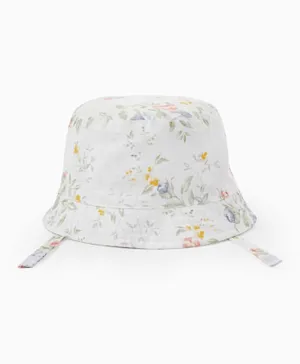 Zippy Floral All Over Print Hat - Light Grey