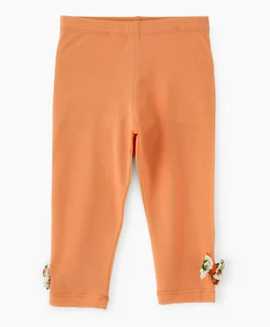 Jelliene Basic Knit Leggings - Orange