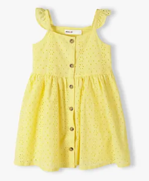 Minoti Broiderie Anglais Dress - Yellow