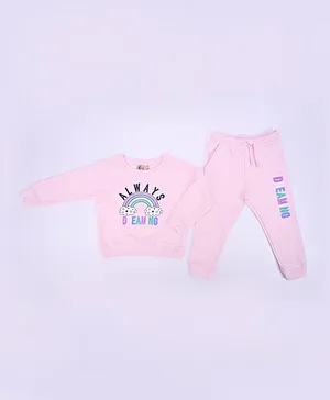 Adams Kids Always Dreaming Graphic Sweatshirt with Joggers Set - Light Pink