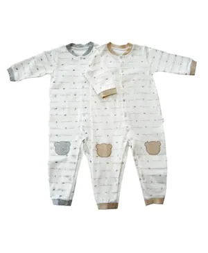 Tickle Tickle Little Crown Organic Pack of 2 Sleepsuit - Multicolour