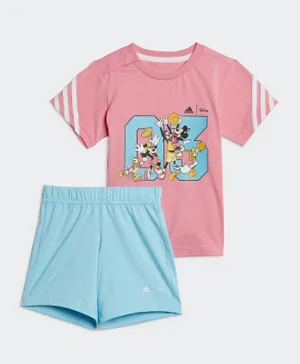 Adidas Disney Mickey Mouse Summer Tee with Shorts Set - Bliss Pink