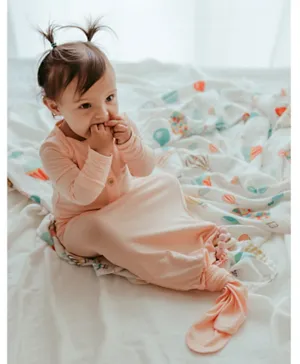 Anvi Baby Knotted Gown - Peach