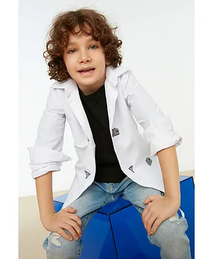 Trendyol Embroidered Woven Shirt - White