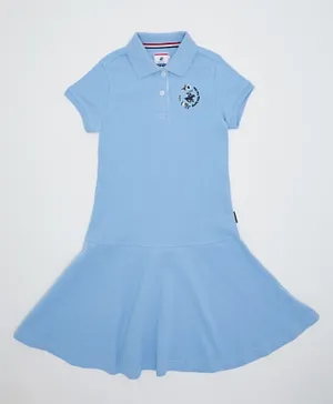 Beverly Hills Polo Club Girls Fashion Polo Dress - Sky Blue