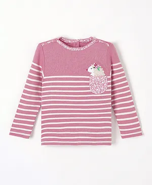 JoJo Maman Bebe Hedgehog Pocket Breton T-Shirt - Rose