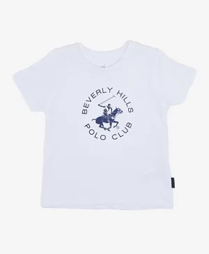 Beverly Hills Polo Club Logo Graphic T-Shirt - White