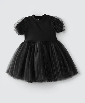 Lamar Kids Applique Dress - Black