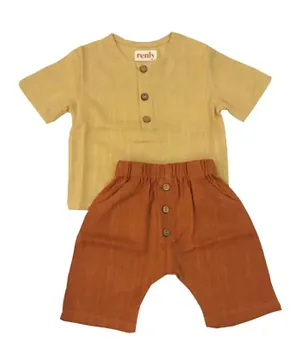 RENLY Leo Shirt And Trousers Set - Mustard/Rust