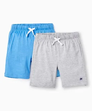 Zippy 2 Pack Cotton Jersey Shorts - Blue & Grey