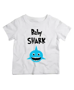 Twinkle Hands Half Sleeves Baby Shark Print - Blue