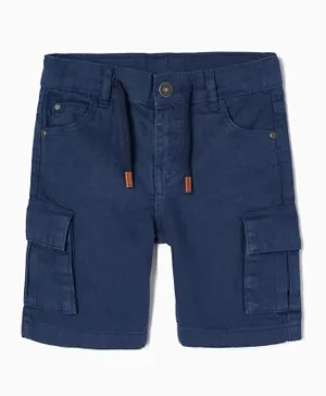 Zippy Twill Shorts with Cargo Pockets - Blue