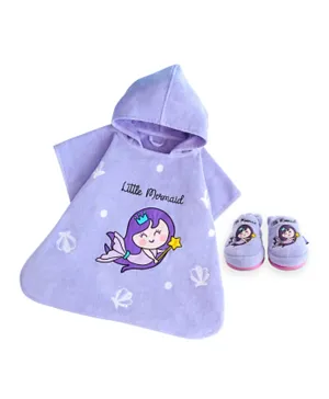 Milk&Moo Little Mermaid Sandals with Poncho - Purple