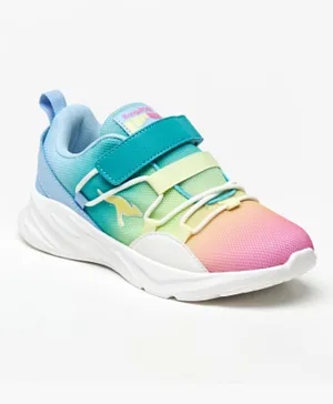 Kangaroos Ombre Textured Sneakers With Hook And Loop Closure - Multicolour