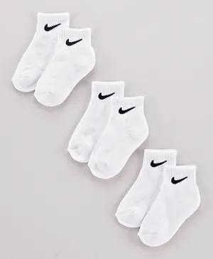 Nike 3 Pack NHN Basic Pack QTR Socks - White