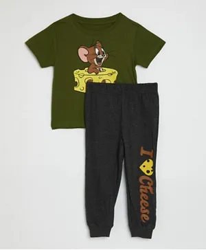 Zarafa Jerry Graphic T-Shirt & Joggers Set - Green