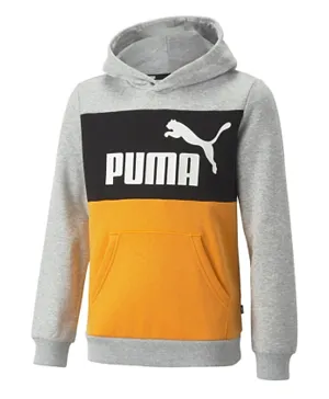 Puma ESS Colorblock Hoodie - Grey Heather