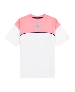 Franklin & Marshall Oversized Graphic T-Shirt - White & Pink