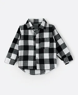Lamar Kids Checked Long Sleeve Shirt - Grey