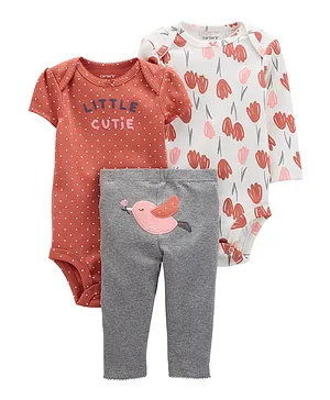 OshKosh B'Gosh 3 Piece Bird Bodysuit & Pant Set - Multicolor