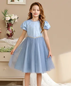 Le Crystal Embellished Dress - Blue