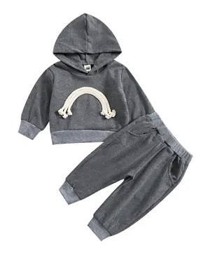 Lime Town Hoodie with Joggers Set - Dark Grey